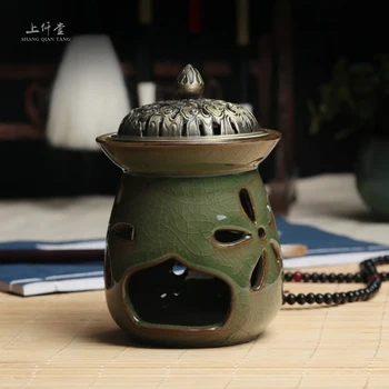

Chinese Candle Incense Burners Ceramic Antique Bedroom Diffuser Incense Aroma Lamps Encensoir Buddhist Supplies Mini MM60XXL
