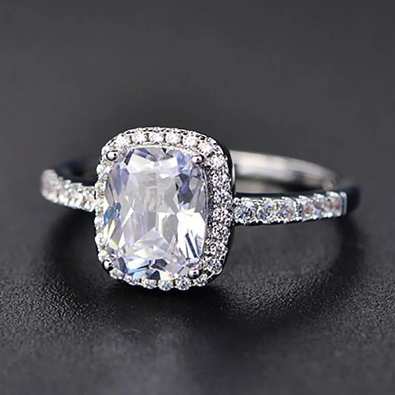 Целлюлозное геометрическое Серебро 925 Ювелирное кольцо с камнями для женщин Сапфир Изумруд Аметист Кристалл женский подарок для свиданий