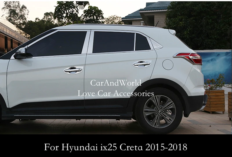 Для HYUNDAI ix25 Creta- дверная ручка отделка Боковая дверь чаша панель декоративная крышка АБС ХРОМ аксессуары для автомобиля