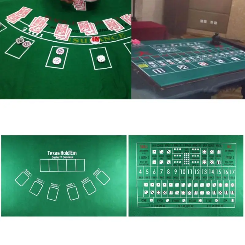 Double-sided Game Tablecloth Russian Roulette & Blackjack Gambling Table Mat J07 20