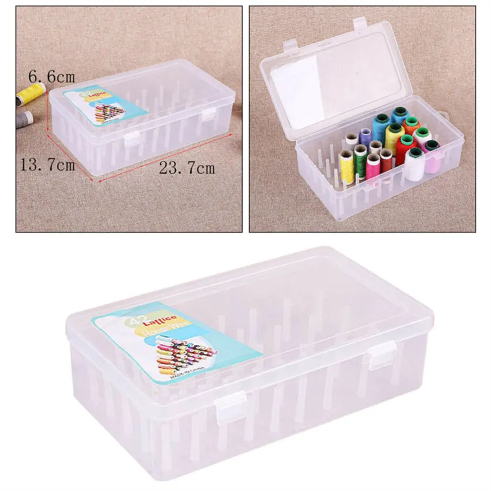 42 Axis Sewing Threads Box Thread Bobbins Empty Sewing Reel Box Sewing Box  Transparent Needle Wire