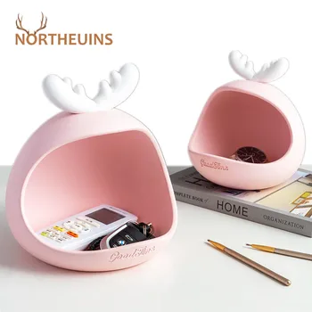 

NORTHEUINS Resin Antlers Buckhorn Storage MIniature Figurines Statue Christmas Decor Loft Desk Sculpture Modern Home Decoration