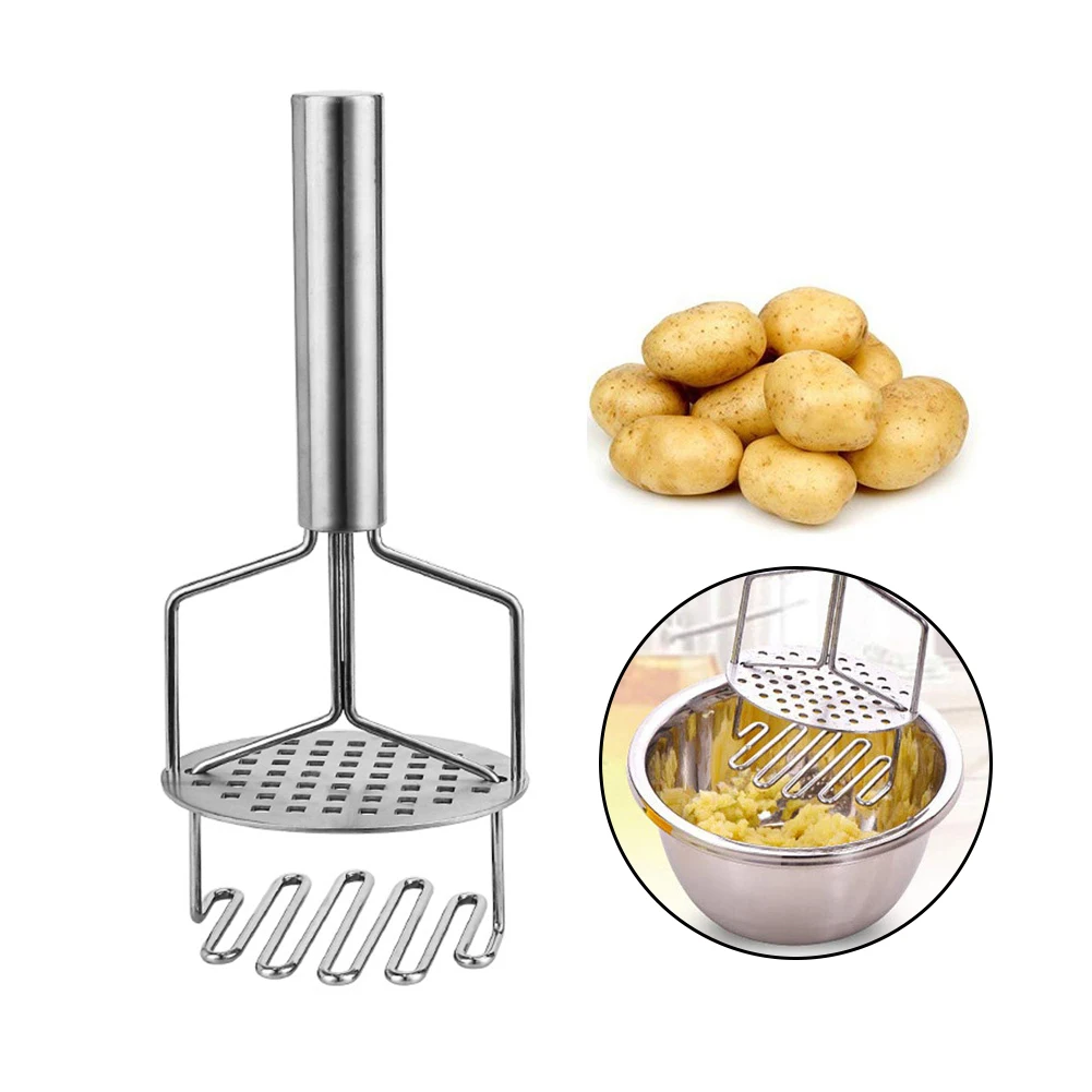 

Upgrade Style Stainless Steel Potato Masher / Pusher Smooth Mashed Potatoes Fruit Vegetable Tools Press Crusher