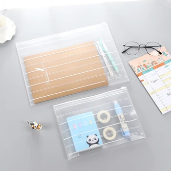 

PVC A4 A5 Clear Transparent Plastic Waterproof Stationery Case Zipper Bag Pouch