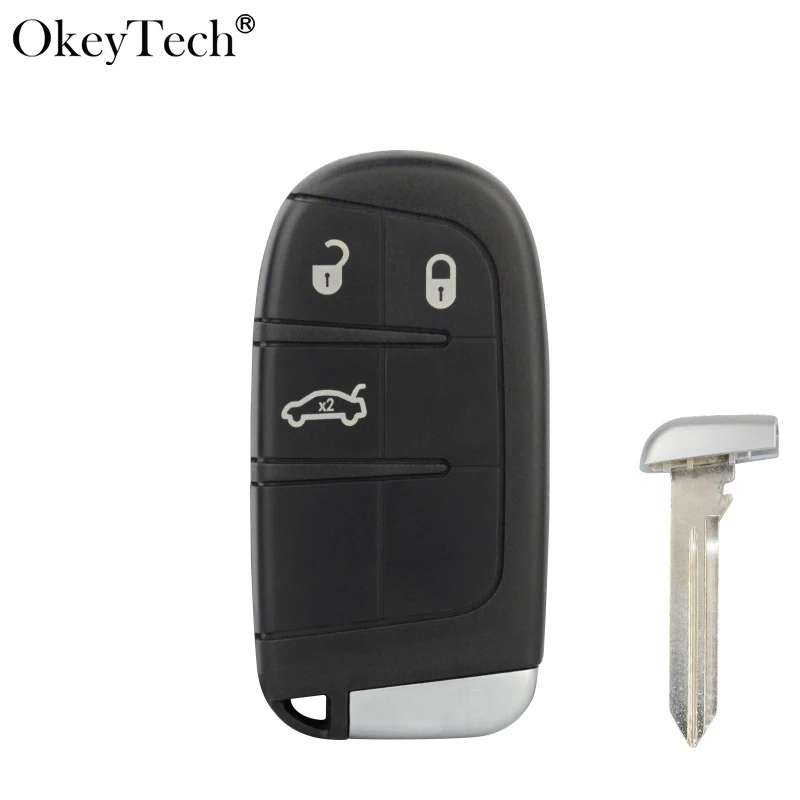 OkeyTech для Chrysler 3 автомобильный ключ с кнопкой оболочки для Jeep Dodge Grand Cherokee 2013- авто аксессуары со вставкой нережущее лезвие