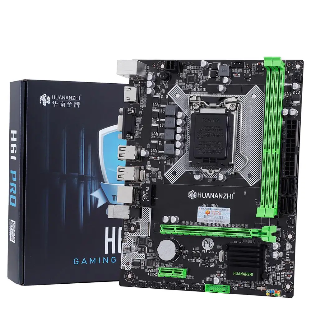 Материнская плата HUANANZHI H61 Pro LGA1155 с VGA HDMI видео выход ОЗУ DDR3 2 канала сделай сам