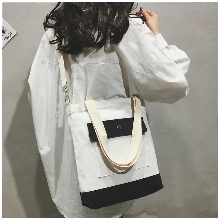 New Style Canvas Bag Women's Shoulder Joint Shoulder Cross-body Versitile Fashion Women’s Canvas Handbag Shopping Bag