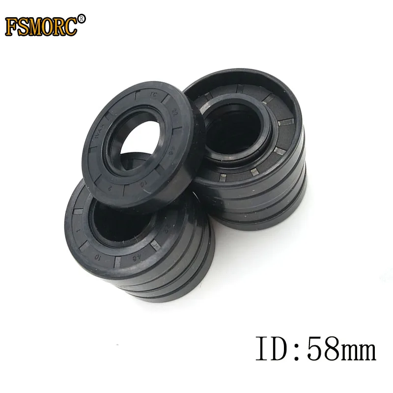 TC-58 * 68 * 70 * 72 * 75 * 80 * 82 * 85 * 86 * 89 * 90 * 92 * 95 * 103 * 7/8/9/10 NBR Shaft Oil Seal Nitrile Covered Double Lip With Garter Spring (Size : 58x85x8mm 1pcs