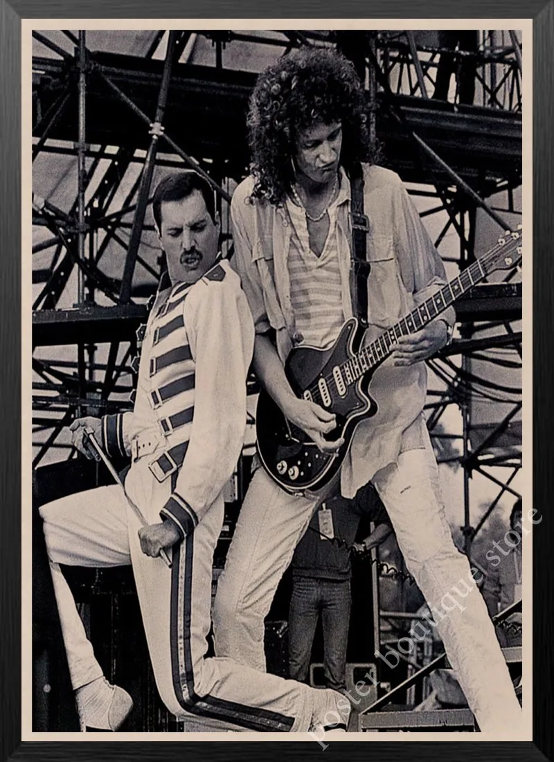 Queen Band музыкальный плакат на крафт-бумаге Фредди Меркьюри, Brian мая винтажная Высококачественная декоративная роспись стены стикер - Цвет: 1