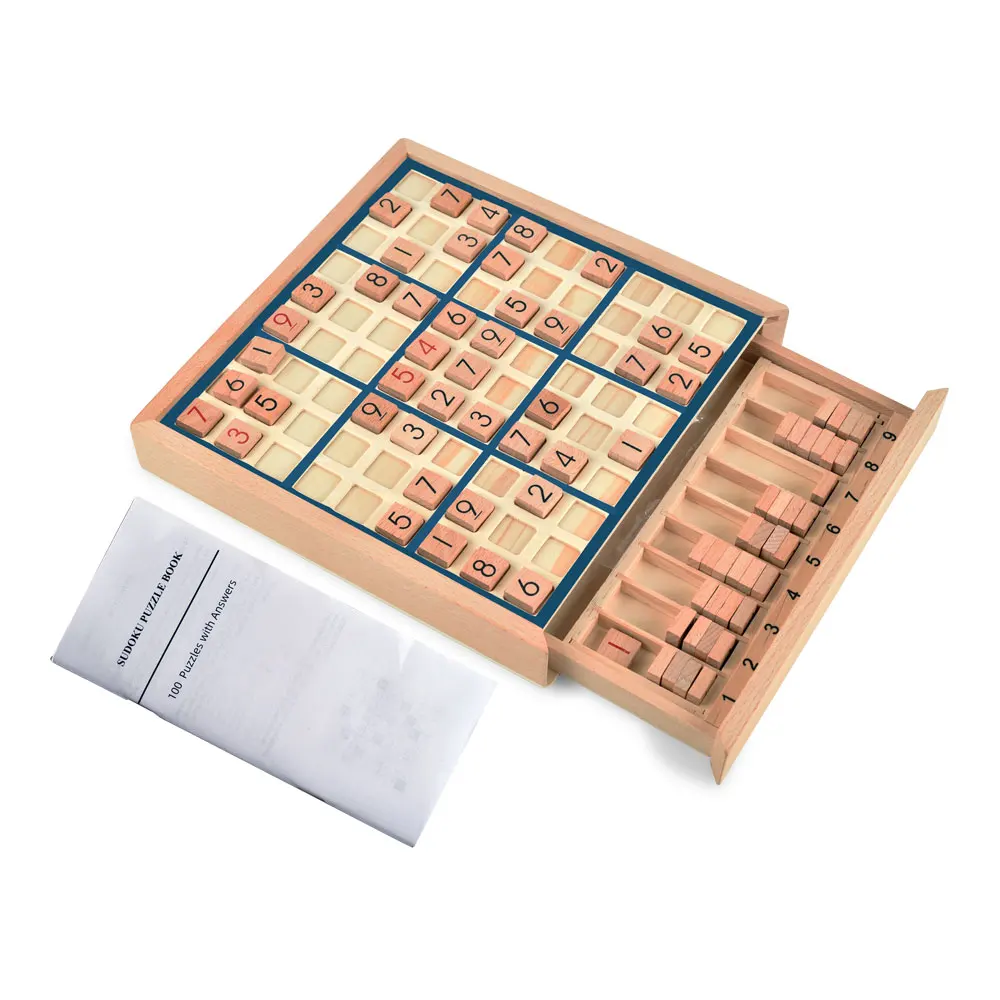 BOHS деревянная настольная игра Sudoku-с книгой 100 головоломки Sudoku-математические Логические настольные игрушки