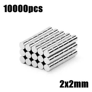 

10000pcs 2x2mm Super Powerful Strong Bulk Small Round NdFeB Neodymium Disc Magnets Dia 2mm x 2mm N35 Rare Earth NdFeB Magnet