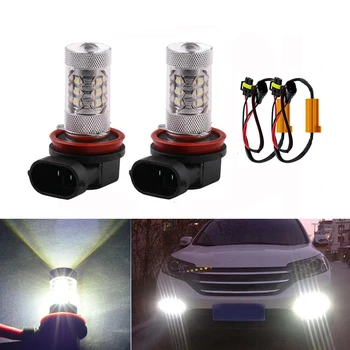 

2x 1200Lm H11 H8 No Error LED Car Lights LED Bulbs 9006 HB4 White Daytime Running Lights DRL Fog Light 6000K 12V Driving Lamp