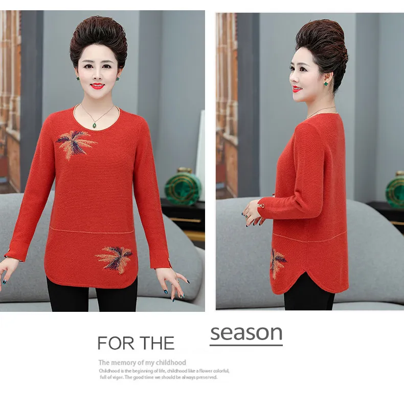 XJXKS autumn winter new women sweater loose plus size fashion printing mink cashmere knitted sweater women pullover