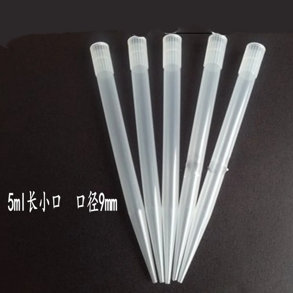 300pcs/lot 5ml disposable plastic pipette tips for Adjustable Micropipette Pipette ID 9mm