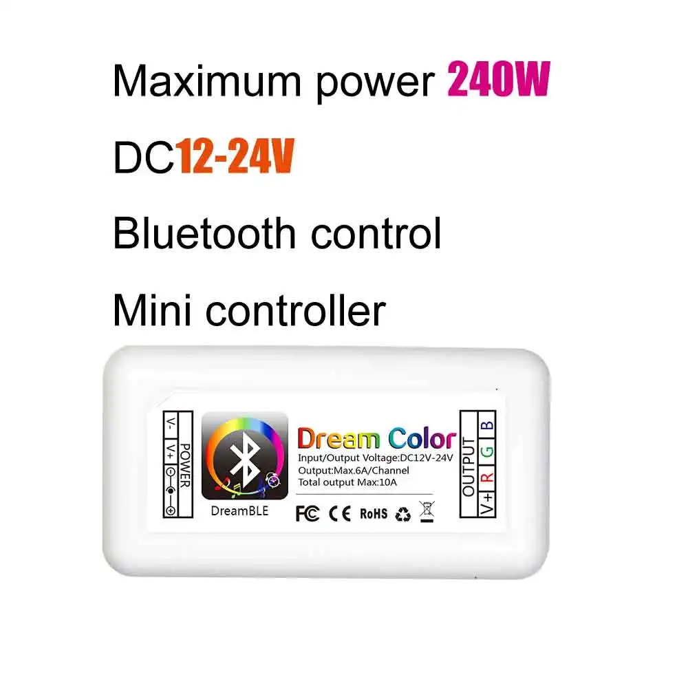 Wifi светодиодный RGB контроллер DC12-24V 10А 3CH/4CH RGB мини светодиодный контроллер от Android и IOS APP для SMD3528 5050 светодиодный светильник - Цвет: BT-FC-PB-BT01-WH