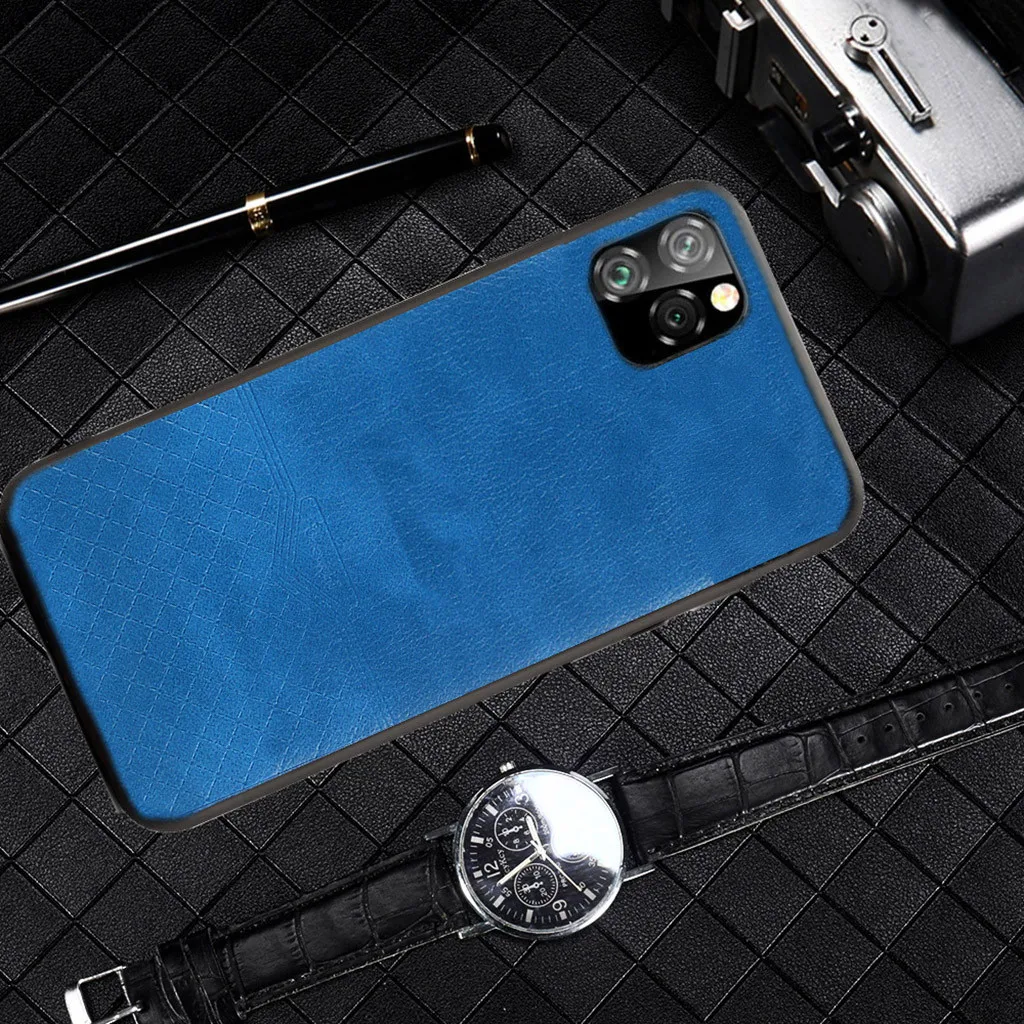 Slim Leather Vintage Shock-proof Case Cover for iPhone 11 Pro Max 6.5 Inch Luxury Hard Matte Cover Business Style Phone Cases