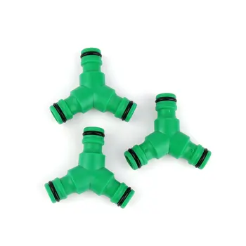 

1-100pcs 3 Ways Quick Connector Garden Irrigation Fast Coupling Adapter 16mm Green Plastic Pipe Fittings