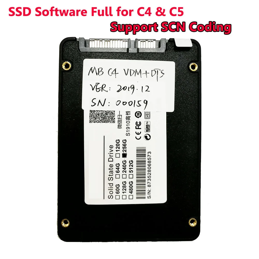 12/ последняя версия SSD mb star C4 полное Программное обеспечение DTS-Monaco-Vediamo-xenter-epc-wis-das MB C4 диагностический инструмент Suppor SCN кодирование - Цвет: SSD Software for C4