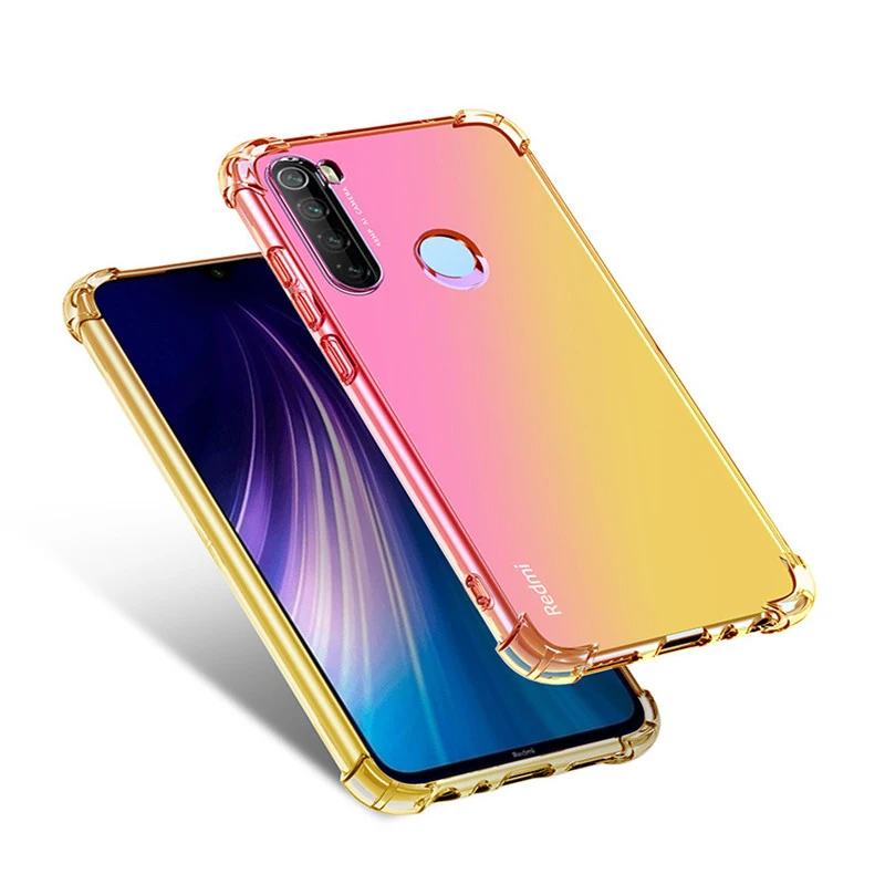 fjin Чехол для Xiaomi mi CC9e CC9 9T 9 8 Pro SE Lite Red mi Note 8 7 6 K20 Pro 5 8A 7A Go A2 A3 Lite градиентной радужной расцветки подушка безопасности для мягком переплете - Цвет: fjin