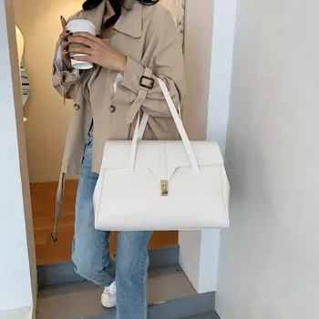 

2020 Quality PU Leather Female Large Capacity Office Lady Handbag Solid Daily Computer Working Shoulder Purse for Women