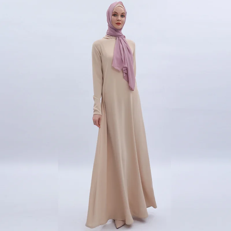 Abaya Длинное Макси мусульманское платье Турция женское платье хиджаб платье с длинным рукавом Дубай Арабский турецкий мусульманские платья Tesettur Elbise Caftan - Цвет: khaki