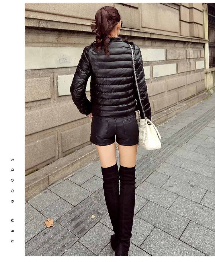 Brand WOMEN'S Dress China Gedi Love Short Leather down Jacket Fashion Joint Really Rabbit Fur Cotton Overcoat