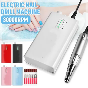 

30000RPM Nail Manicure Drill Machine Acrylic Electric Manicure Apparatus Portable Nail Art Equipment Decorations for Nails