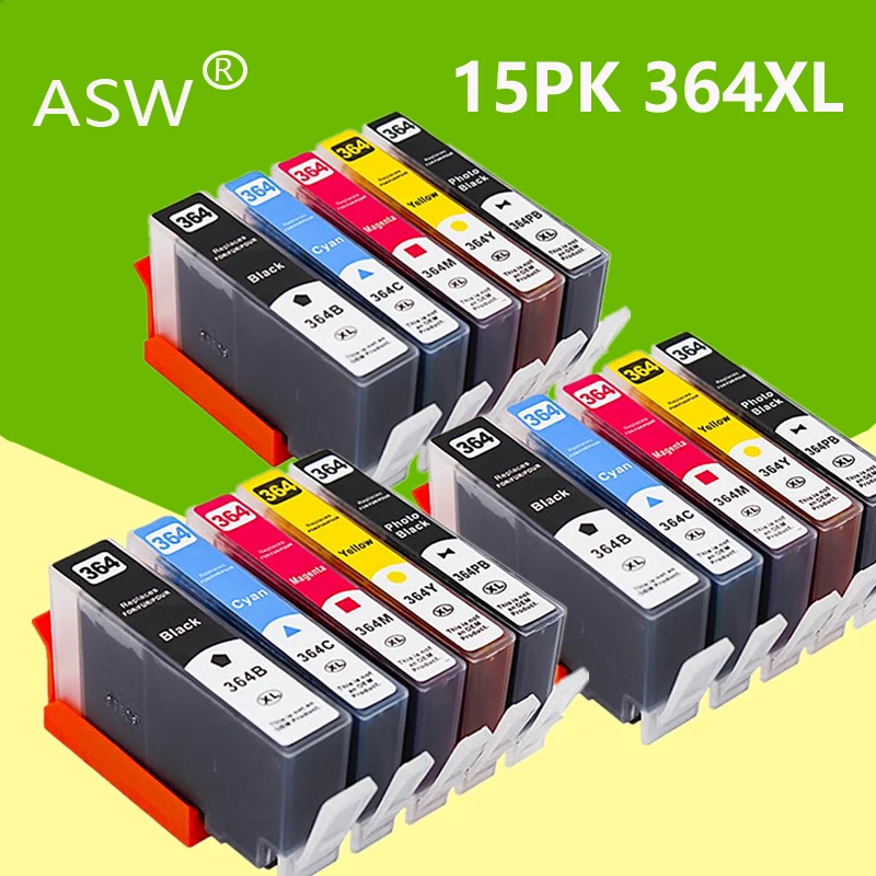 ASW 3 комплекта 364XL совместим с фотографиями для принтера HP 364 xl Deskjet 3070A 5510 6510 B209a C510a