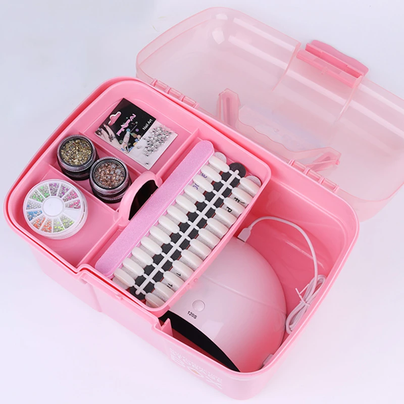 Caja almacenamiento de plástico para manicura, estuche organizador de maquillaje, herramientas de limado de bolígrafos, gel uv, contenedor de uñas|Equipo de decoración de uñas| - AliExpress