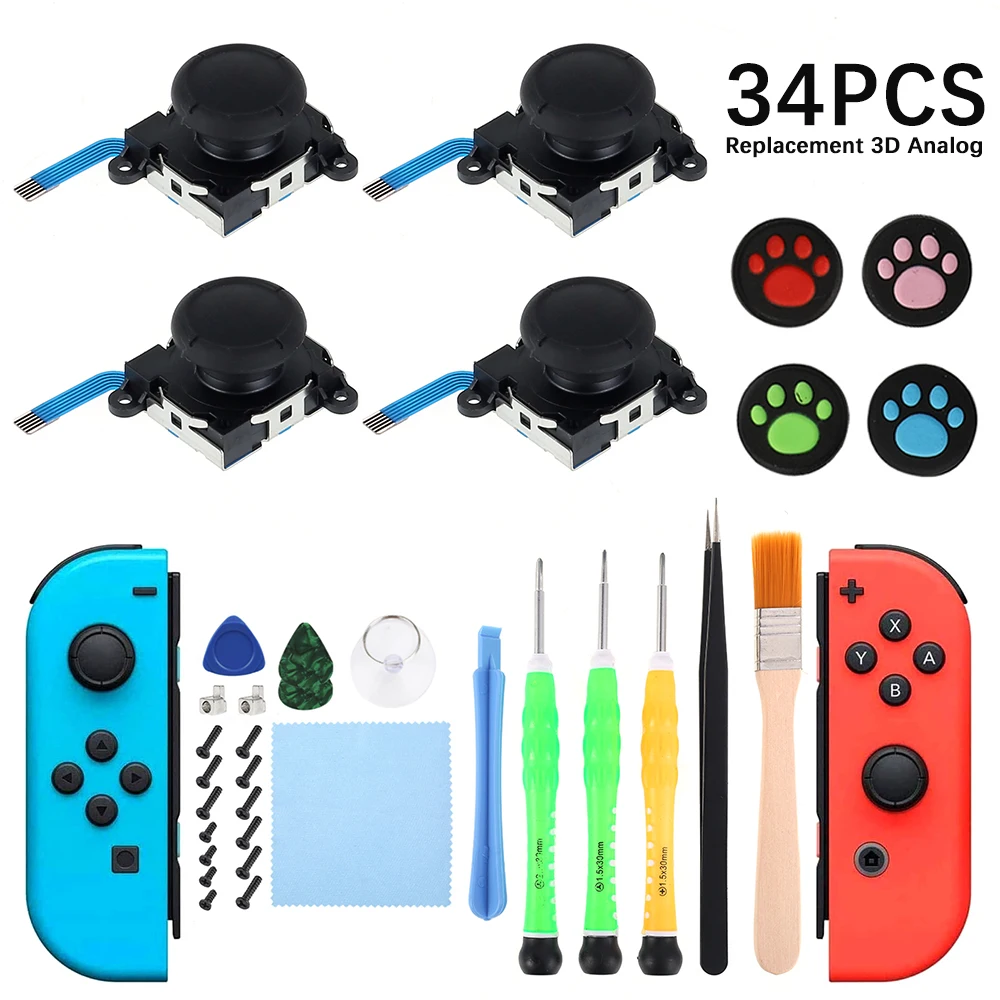 34/21/19/10PCS Replacement 3D Analog Joy con Joystick Gamepad Thumb Stick for Nintendo Switch NS Joystic JoyCon Repair Tool