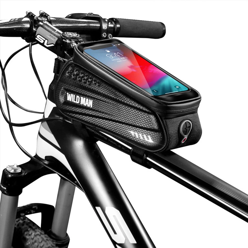 Cycling Bike Front Top Frame Pannier Handlebar Bag Case Pouch Zip For Cell Phone