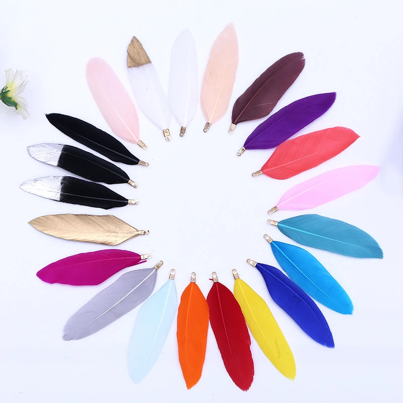 Natural Feathers 10pcs Goose Feather Charms 70-90mm for DIY Necklace Bracelet Party Decor