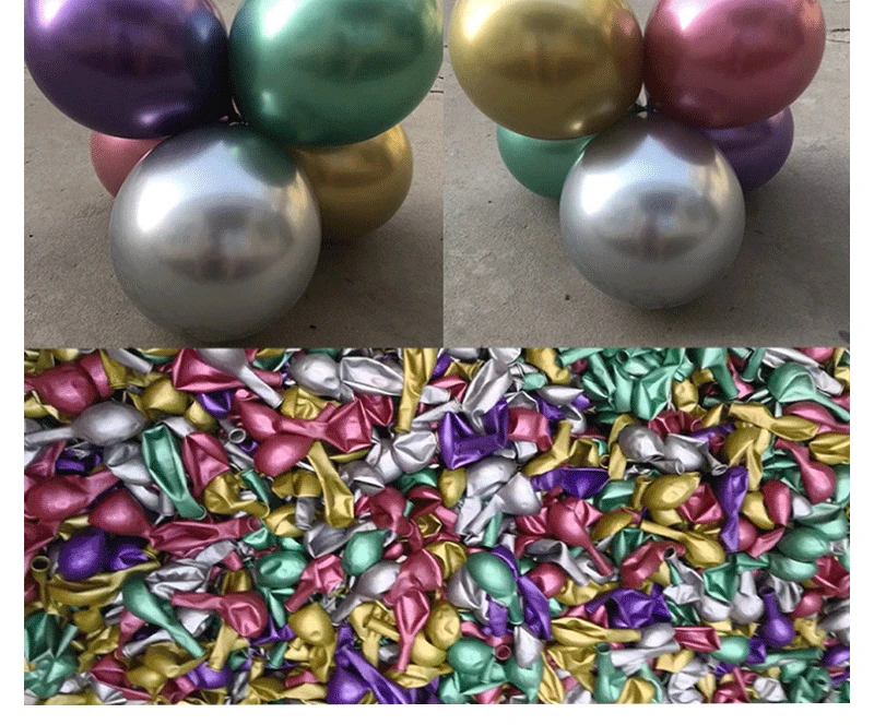 Manufacturers Wholesale 12-Inch 2.8 Grams Thick Metal Color Rubber Balloons Wedding Party Decoration Metal Balloon