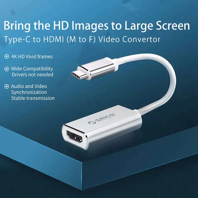 ORICO тип-c до 4K HD Hdmi Кабель-адаптер конвертер USB 3,1 видео аудио адаптер для Macbook