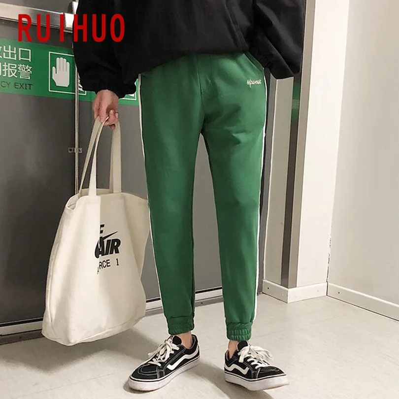 RUIHUO лодыжки-Длина Штаны Для мужчин японский уличная гарем Штаны, мужские брюки джоггеры Для мужчин Штаны в стиле «хип-хоп» впитывает пот и Штаны XXL ; сезон осень