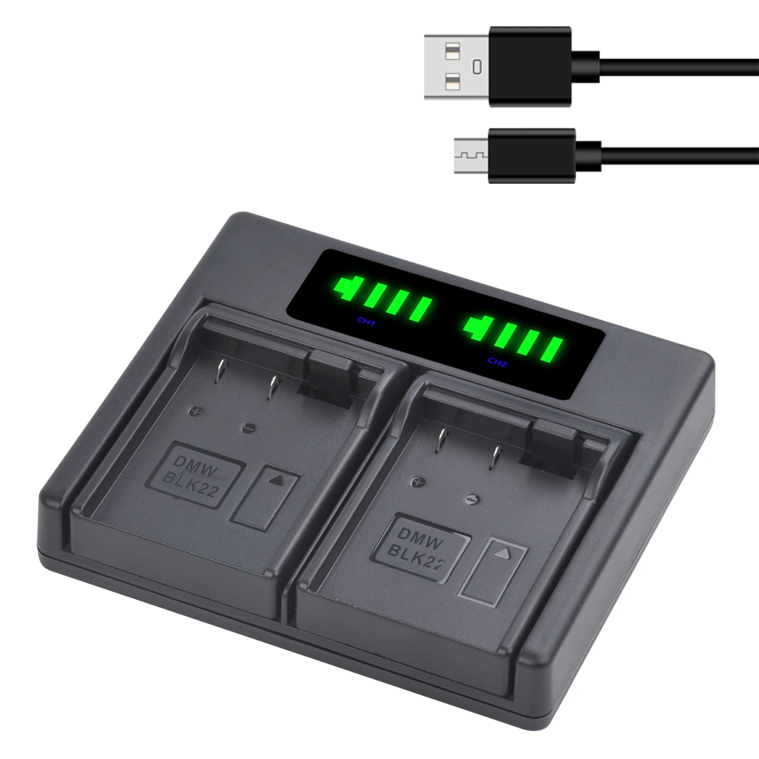 High-Capacity 4-Pack 2280mAh Rechargeable Batteries with LED Dual Charger