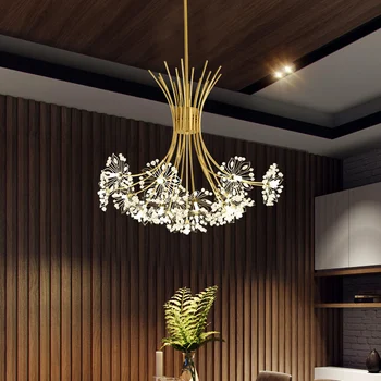 

Nordic bouquet crystal lamp modern minimalist living room romantic bedroom dining room lamp dandelion chandelier