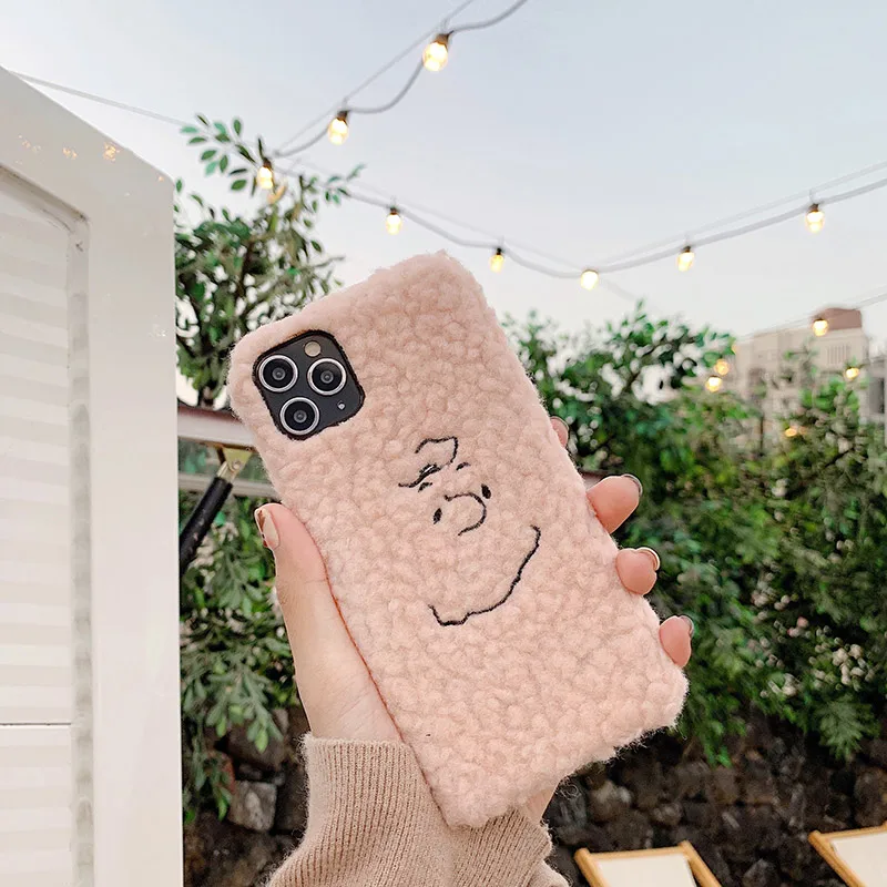 Для iphone 11Pro милый 3D пушистый Charlie коричневый арахис плюшевый теплый ручной мягкий чехол для iphone MAX XS XR 7 8plus чехлы для телефонов - Цвет: 1
