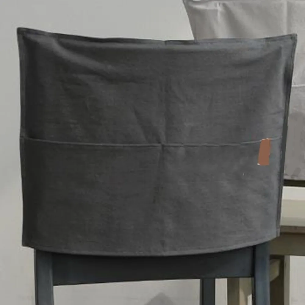 Gray 48x38 см хлопок лен с переносной стул крышка съемные эластичные чехлы Чехол для спинки стула для банкета гостиничные принадлежности - Цвет: Gray