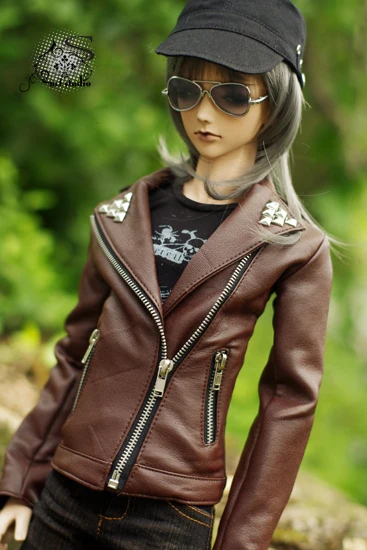 1/4 1/3 BJD кукла панк кожаная куртка мотоциклетная куртка одежда аксессуары для BJD/SD, не включает в себя куклы, обувь, парик и другие E2613
