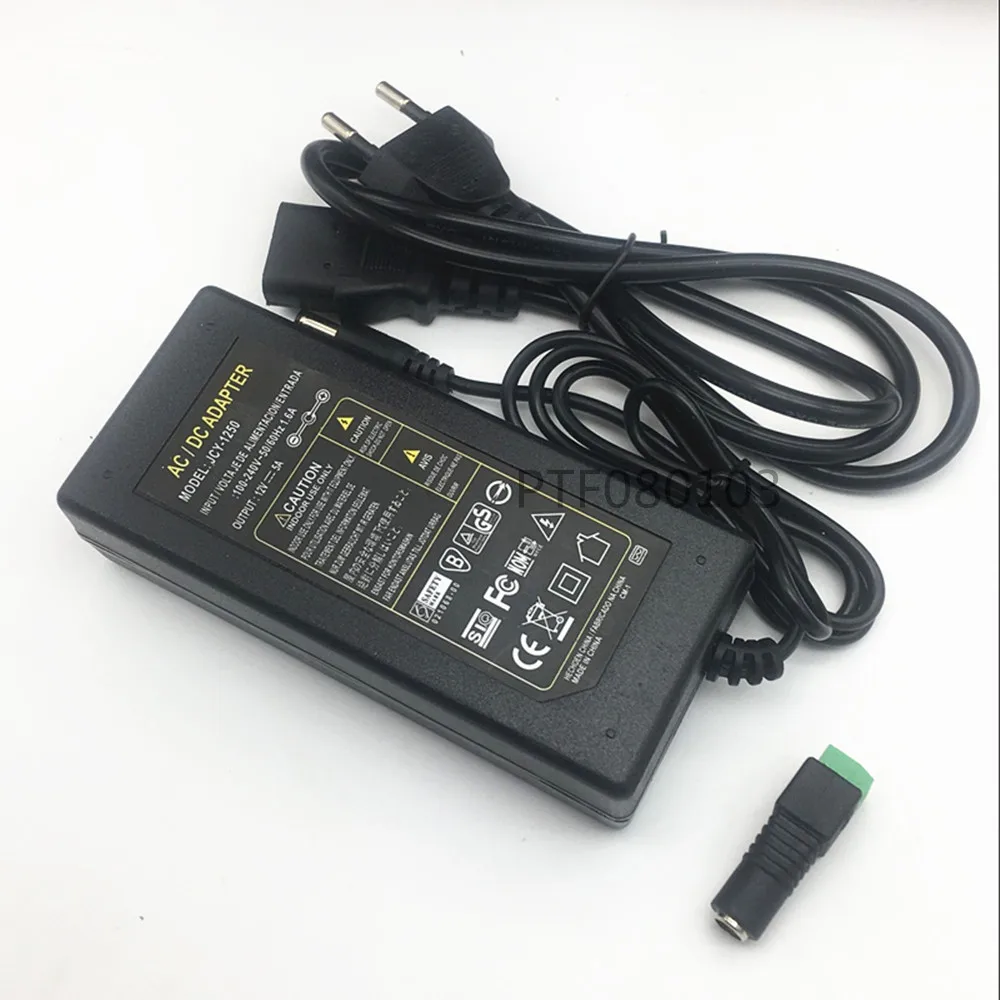 12V адаптер DC12V Универсальный адаптер 5A AC 110V 220V 240 V, для постоянного тока 12V 5A светодиодный