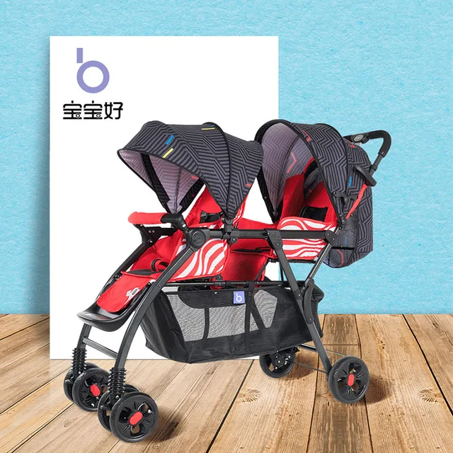 $US $86.90  Foldable Twin Baby Stroller Double Baby Can Sit and Lay Lightweight Folding Stroller Travel