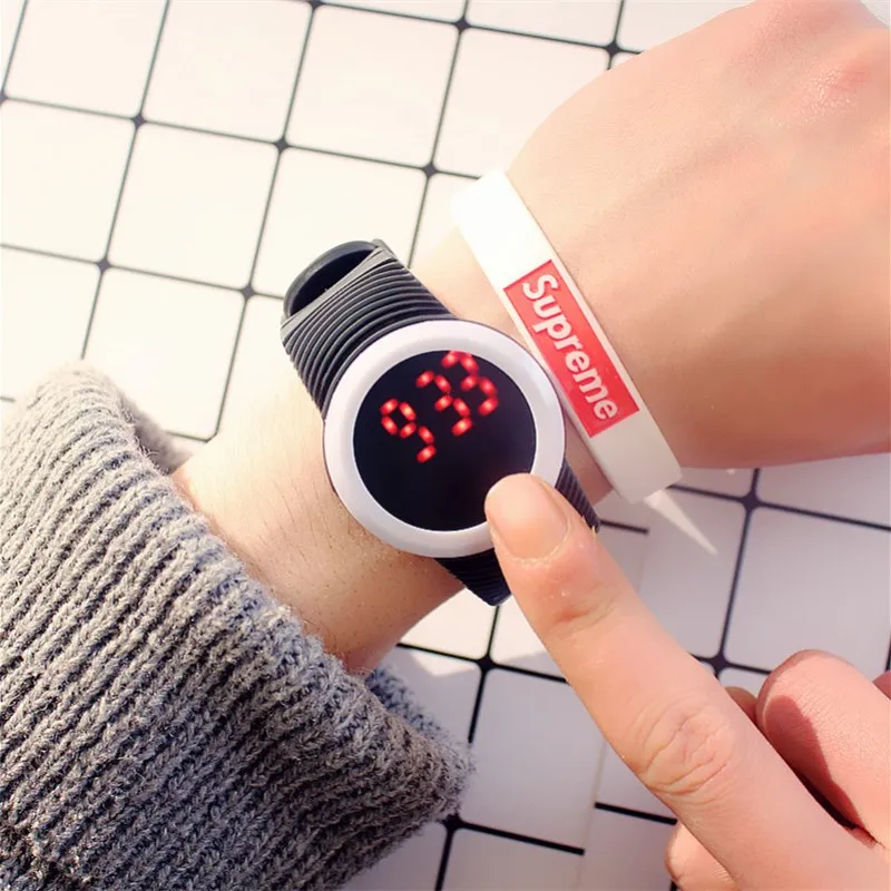 

MEIBO Fashion Round LED Outdoor Watches for Women Silicone Jelly Men's Sportswear Quartz WristWatches Relogio Masculino watches