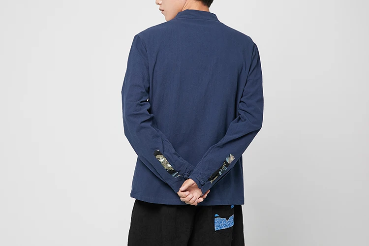 Sinicism магазин в китайском стиле новая льняная однотонная мужская одежда с длинным рукавом мужские свободные рубашки оверсайз однобортные мужские рубашки