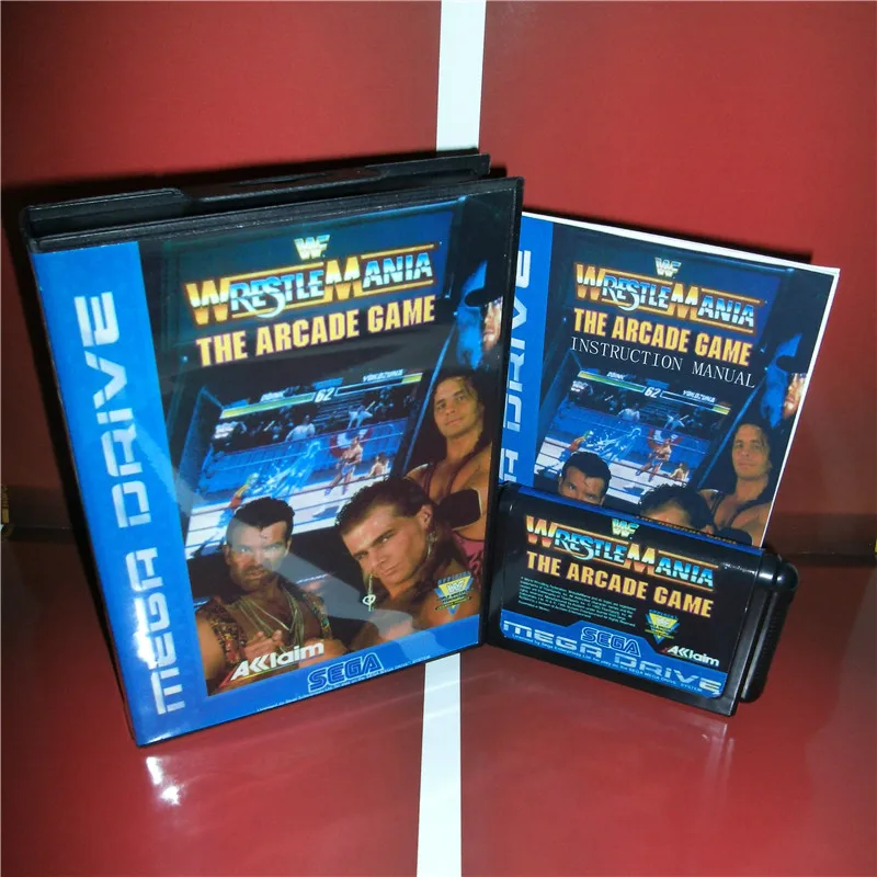 Wresle Mania аркадная игра ЕС крышка с коробкой и руководством для sega Megadrive Genesis видео игровая консоль 16 бит MD карта