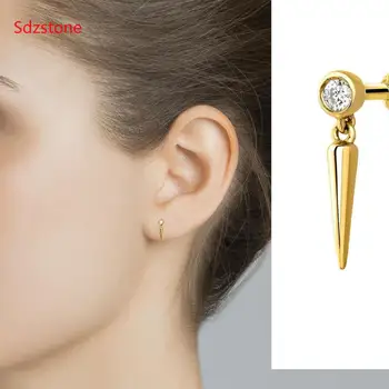 

Sdzstone 2020 New Fashion 925 Sterling Silver Spike Earrings Exaggerate Ear Drop Silver Sterling 925 Long Earrings For Women