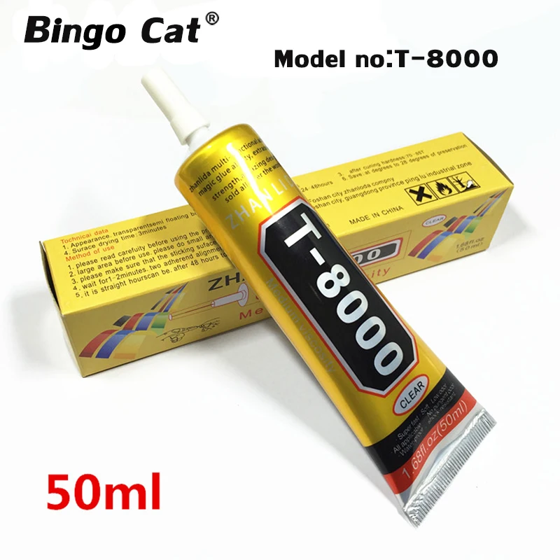 

T8000 2pcs 50ml Repair Liquid Glue Multi Purpose Glue for Phone Touchscreen Glass Frame Flower Pot Crystal Epoxy Adhesive