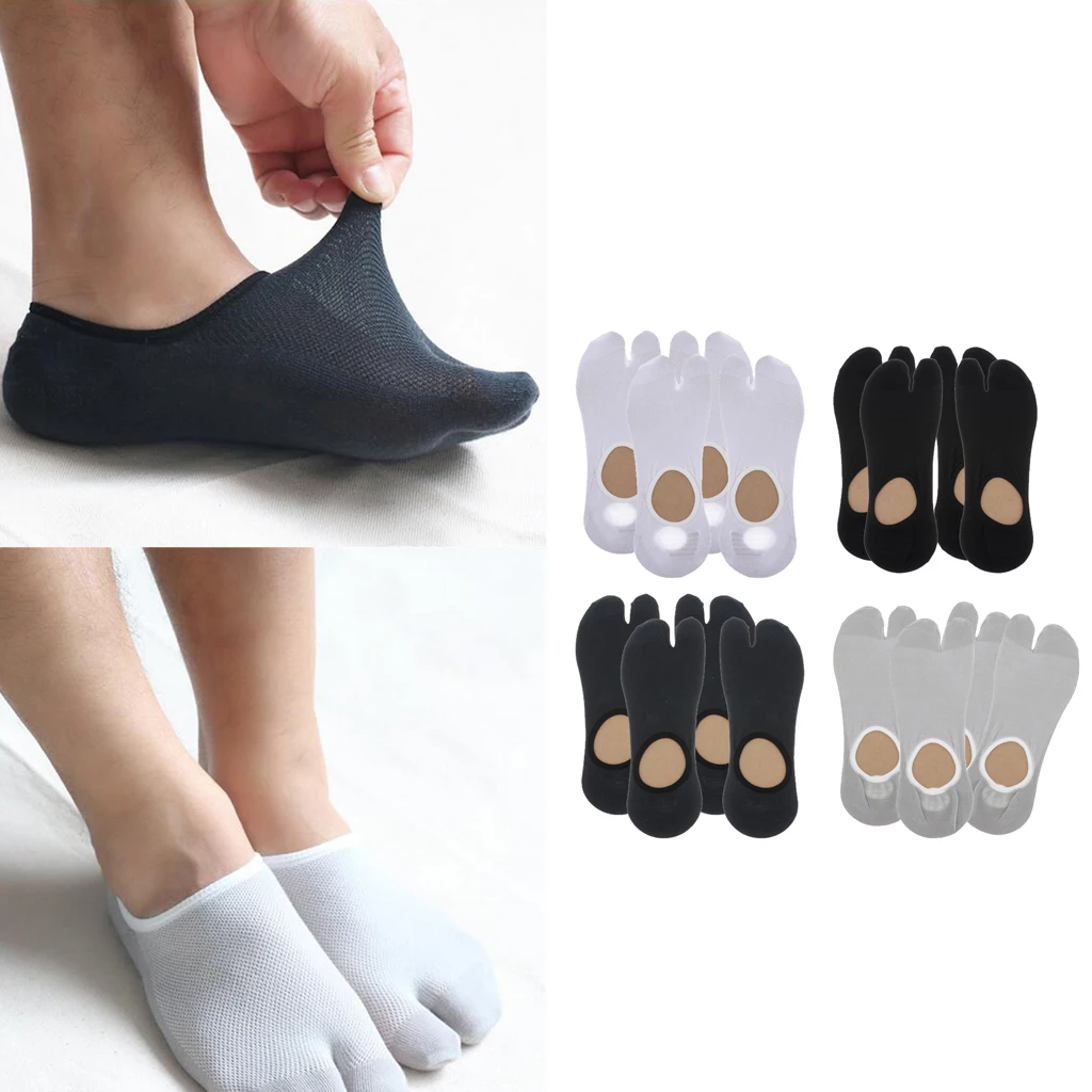 8 Pair Male Elastic Cotton Split 2 Toe Socks Antiskid Japanese Tabi Socks