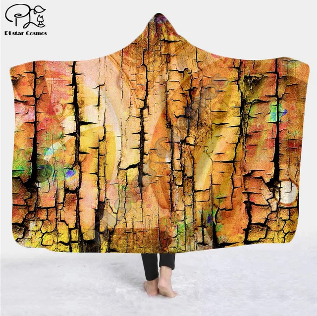 Psychedelic Winter Snuggy Hooded Blanket Gifts For Men Gifts for women