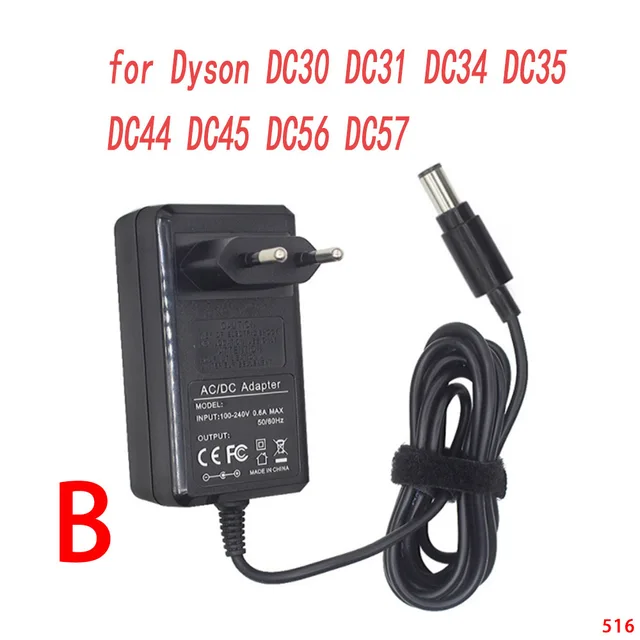 1 Piece EU plug Power Charger Adapter for Dyson DC30  DC31  DC34  DC35  DC44 DC45 DC56 DC57  Vacuum Cleaner Parts DC30 DC31 DC34 DC35